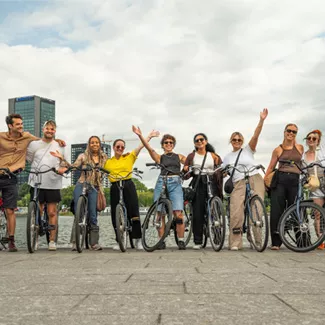 Topdeck customers riding around Amsterdam.