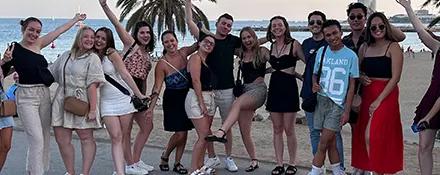 Topdeck travellers posing for a photo together.