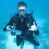 Man underwater in Scuba-diving gear