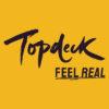 Topdeck logo and their slogan, Feel Real