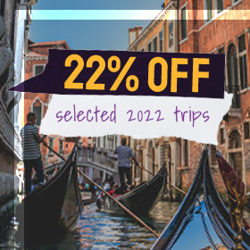 22% off select 2022 trips