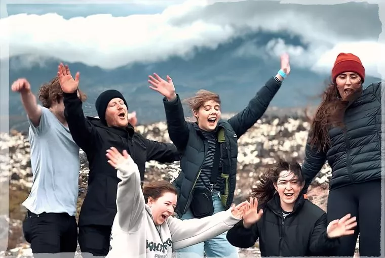 Topdeck travelers posing on a New Zealand trip